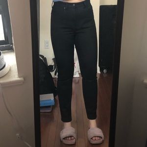 Everlane high rise black skinny jeans